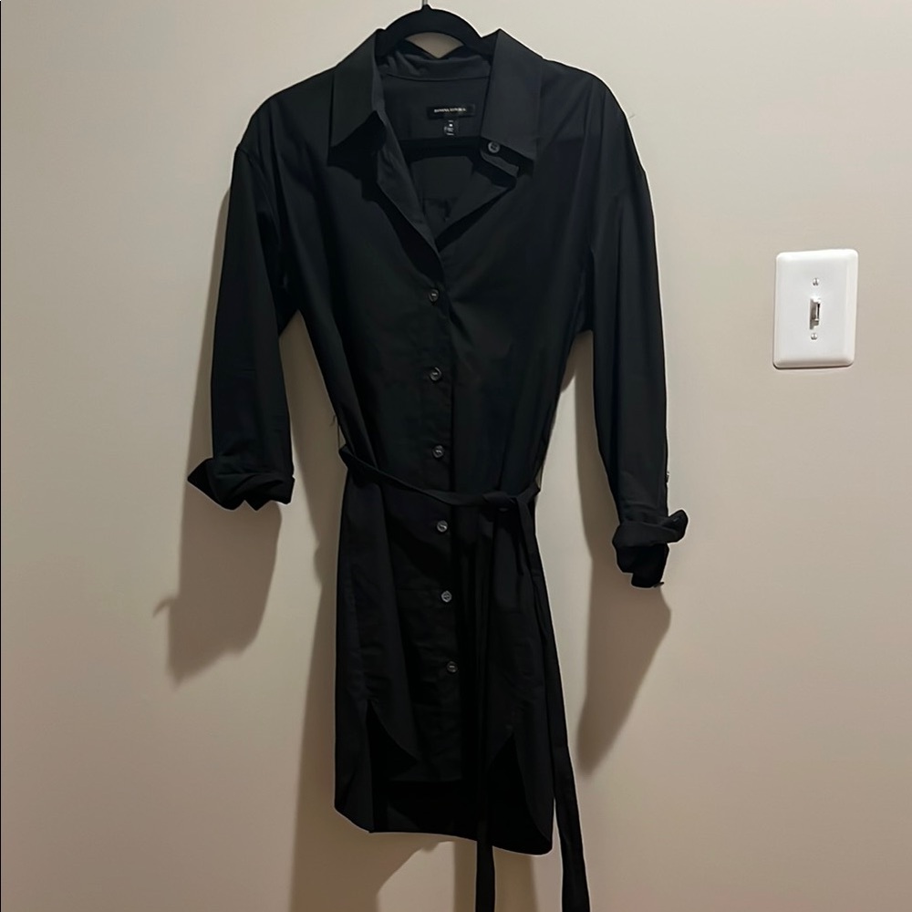 Banana Republic Black Long Sleeve Shirt Dress